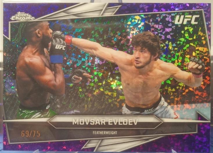 Movsar Evloev 2026 Topps Chrome UFC Base #165 Purple Mini Diamonds Refractor