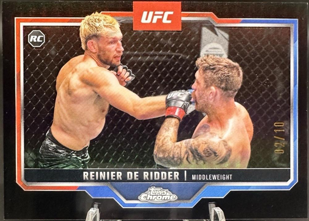Reinier de Ridder 2025 Topps Chrome UFC Base #185 Black Refractor