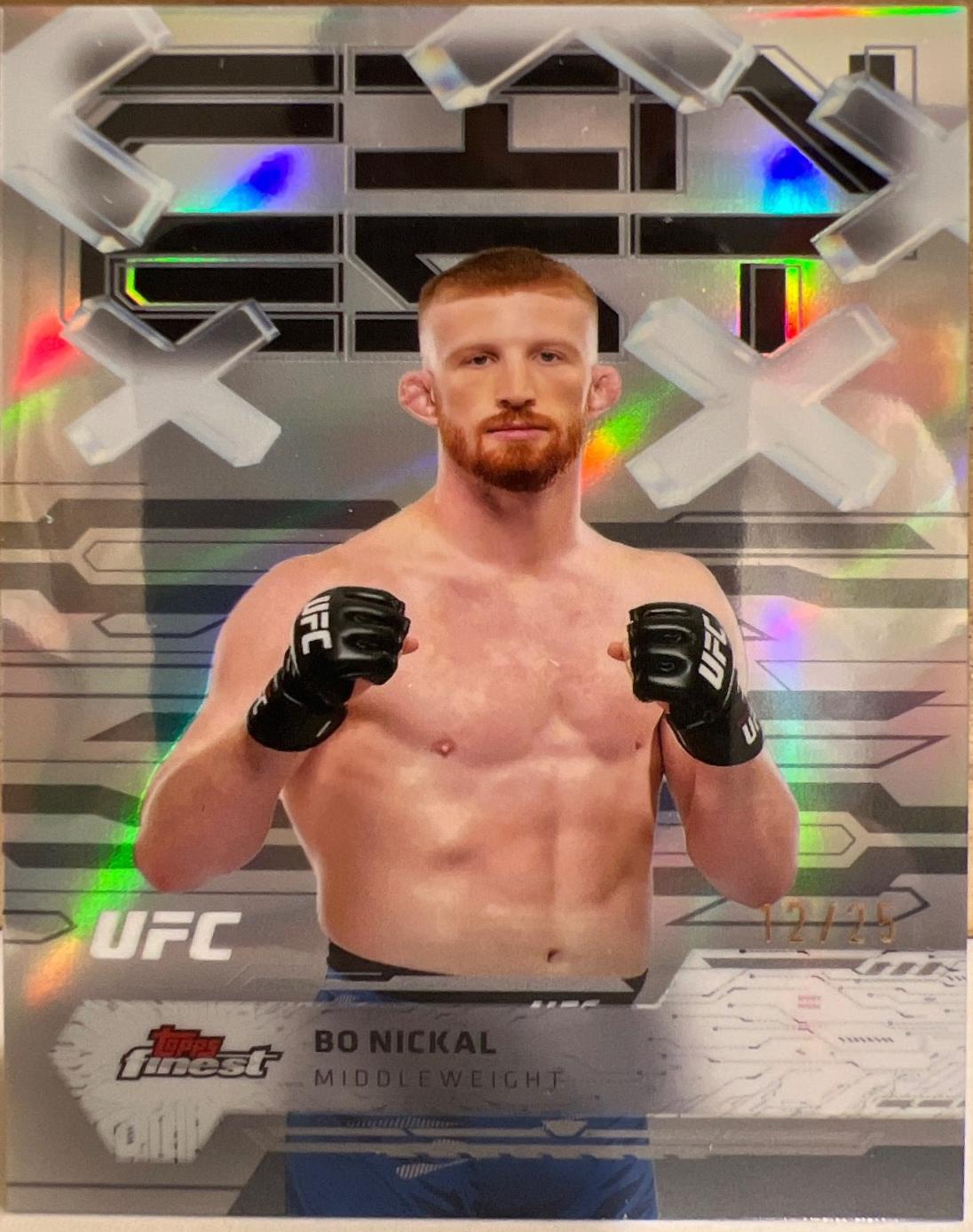 Bo Nickal 2025 Topps Finest UFC Base Common #92 Black Refractor