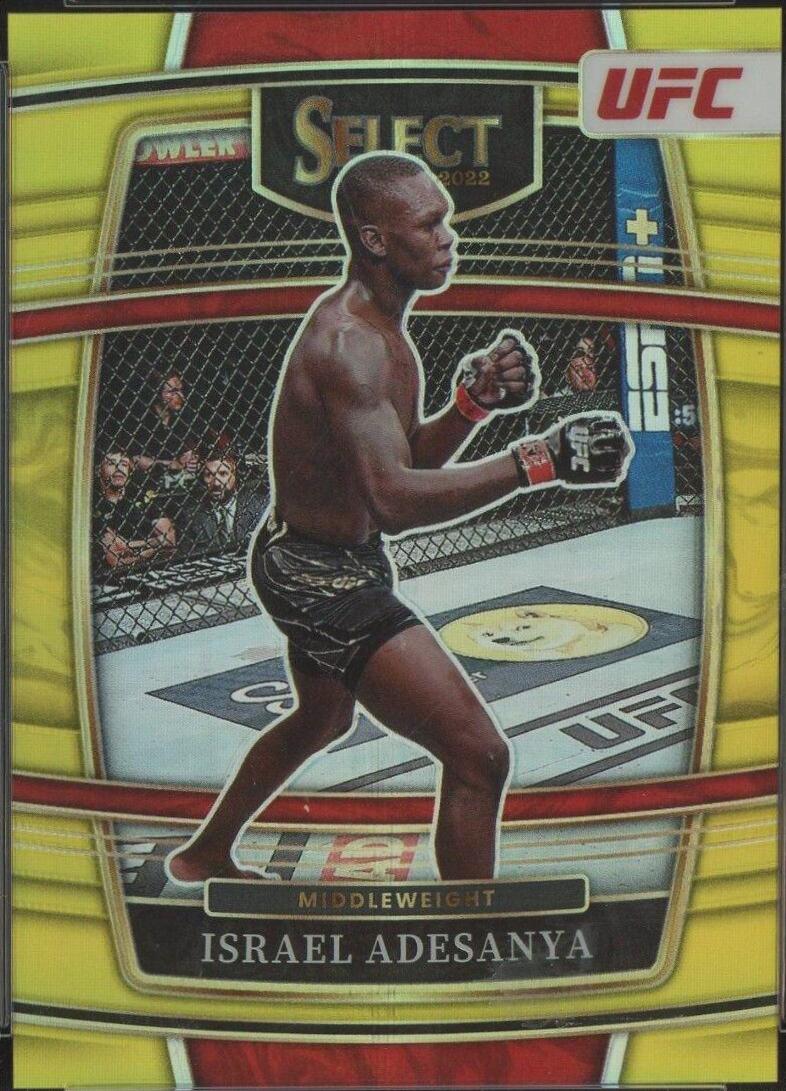 Israel Adesanya 2022 Panini Select UFC Concourse #25 Gold