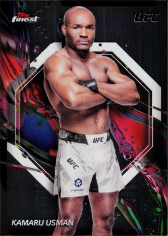 Kamaru Usman 2024 Topps Finest UFC Base Common #33 Superfractor
