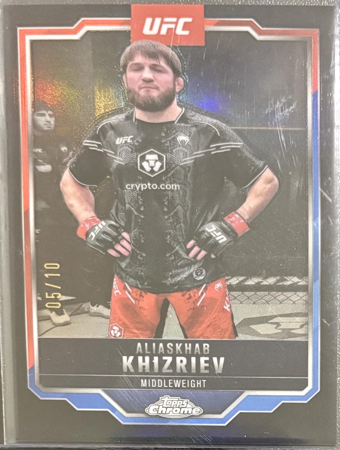 Aliaskhab Khizriev 2025 Topps Chrome UFC Base #196 Black Refractor
