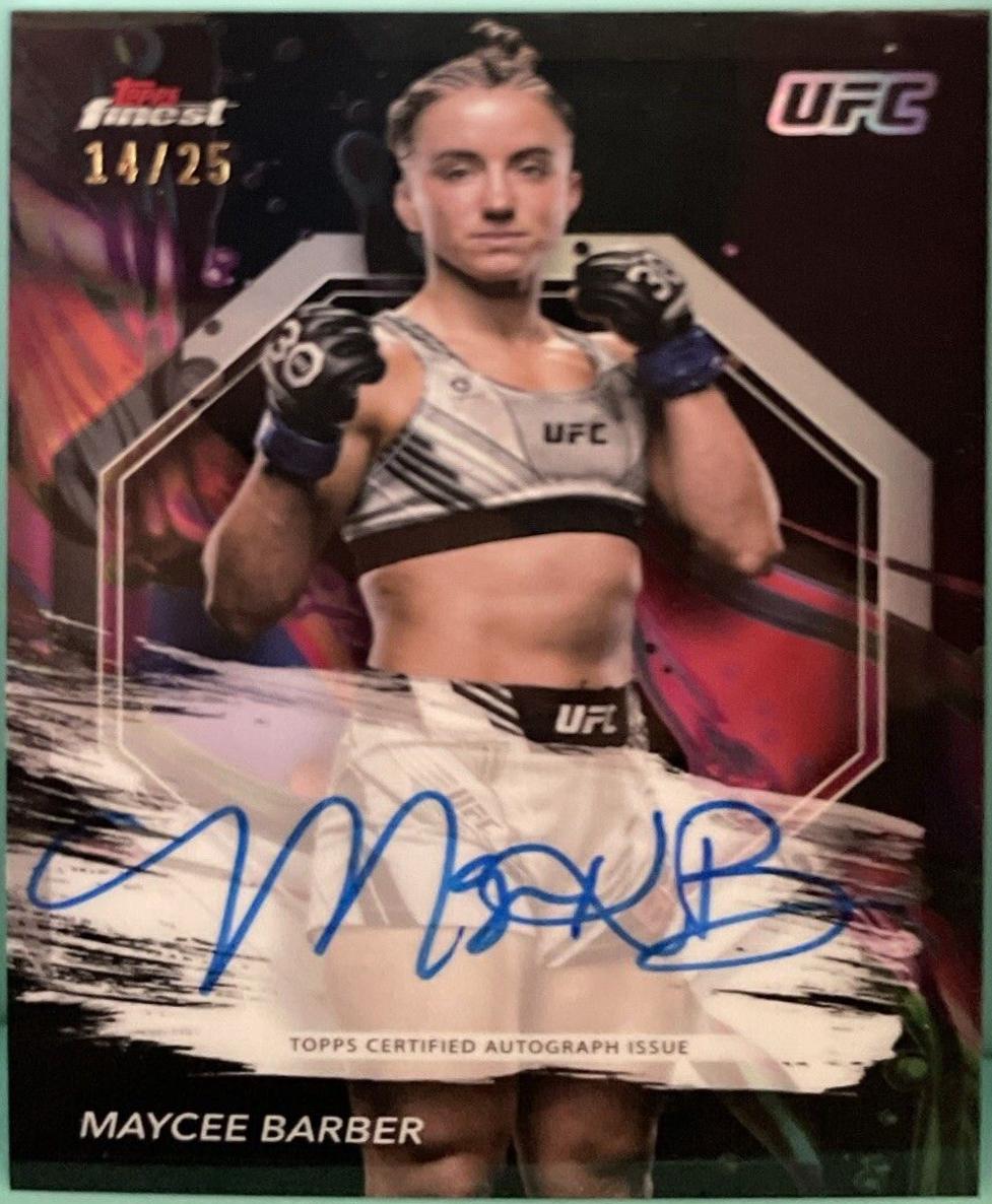 Maycee Barber 2024 Topps Finest UFC Finest Autographs #FA-MEB Superfractor