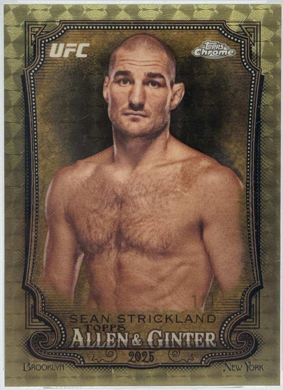 Sean Strickland 2025 Topps Chrome UFC Allen & Ginter #AAG-16 Superfractor