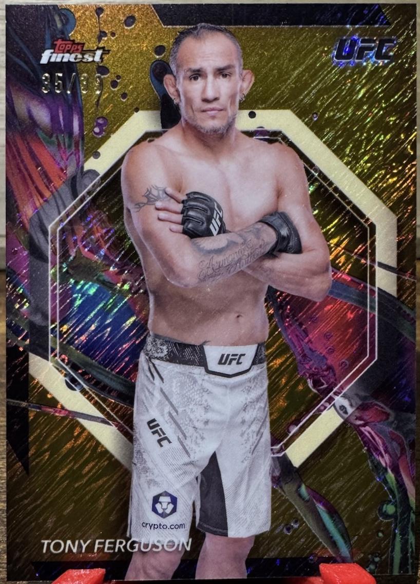 Tony Ferguson 2024 Topps Finest UFC Base Common #96 Gold Shimmer Refractor