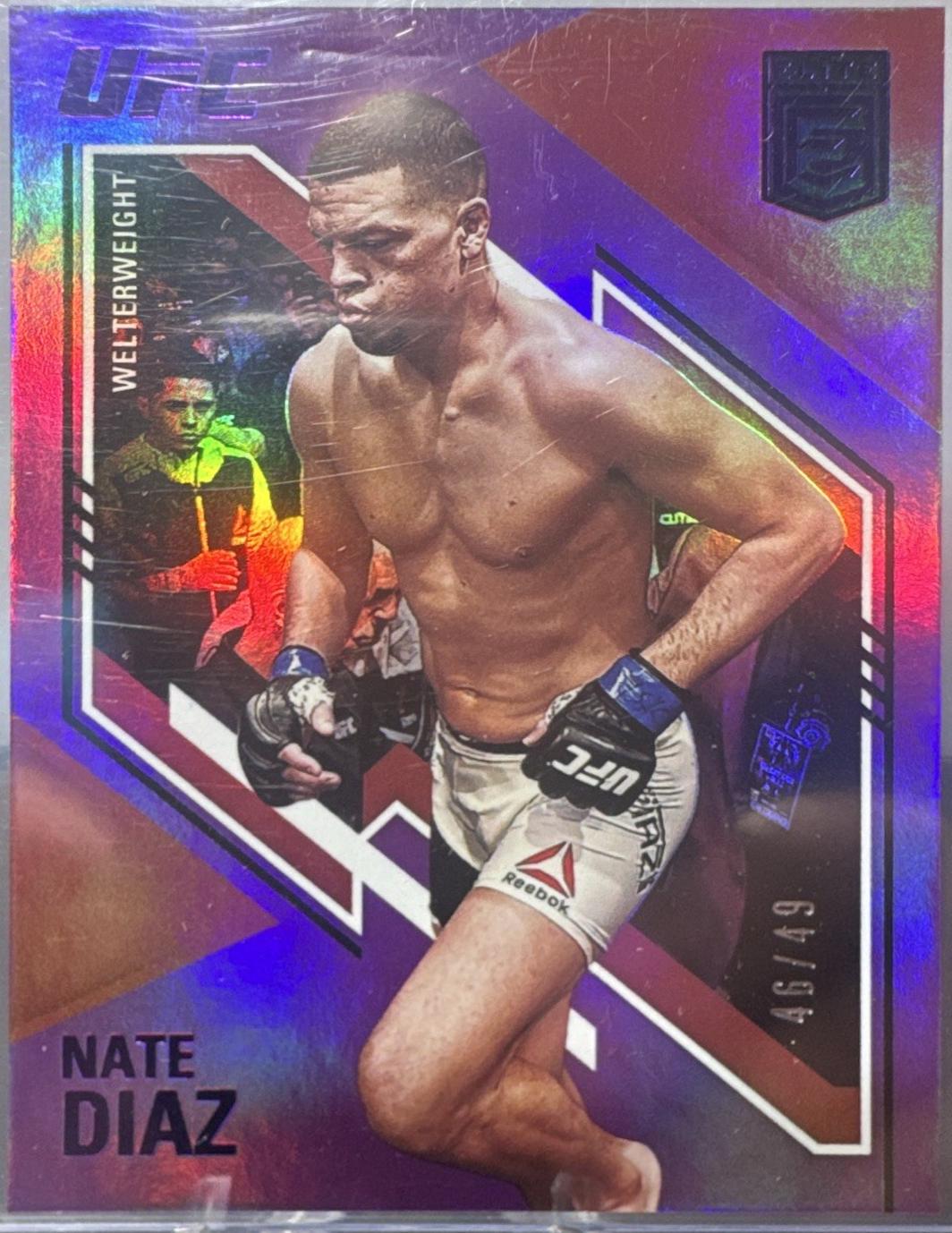 Nate Diaz 2021 Panini Chronicles UFC Base Elite #158 Purple