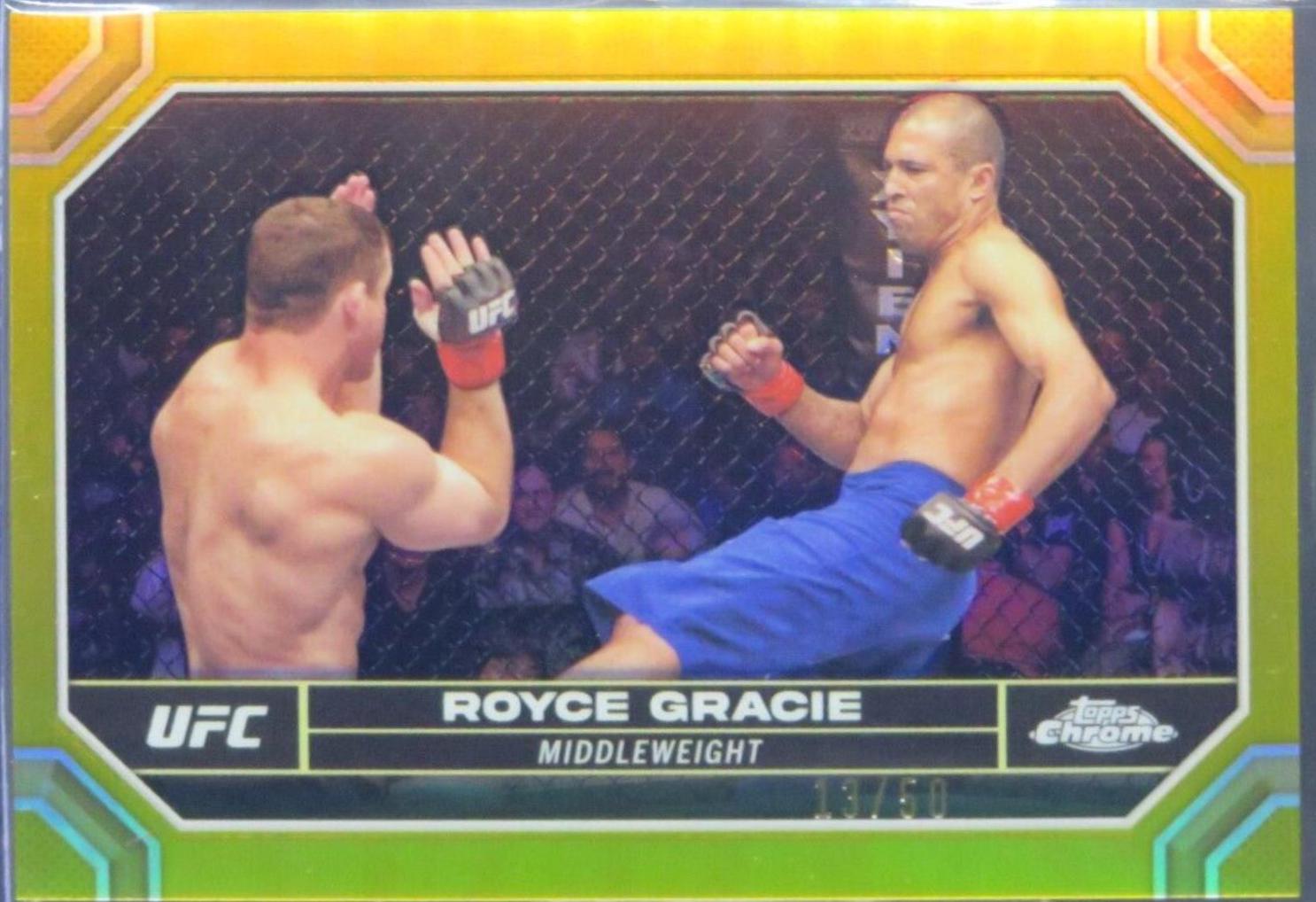 Royce Gracie 2024 Topps Chrome UFC Base #170 Gold Refractor