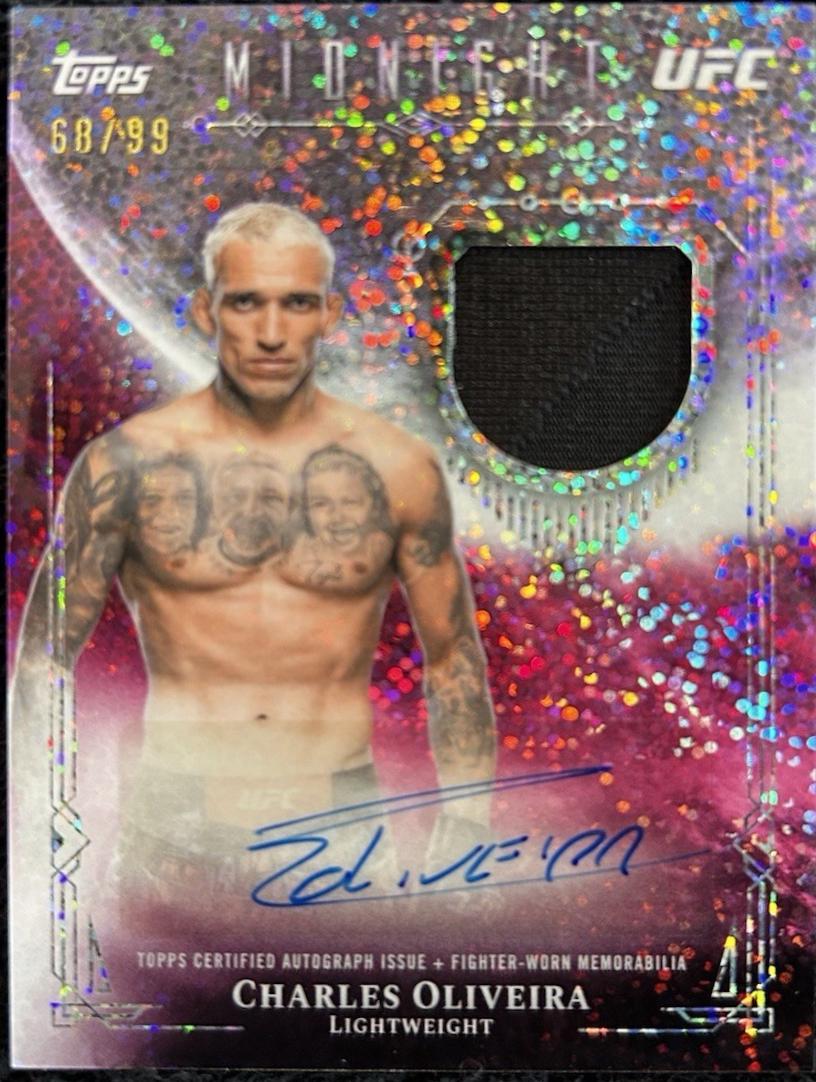 Charles Oliveira 2026 Topps Midnight UFC Relic Autographs #VRA-CO Moon Beam