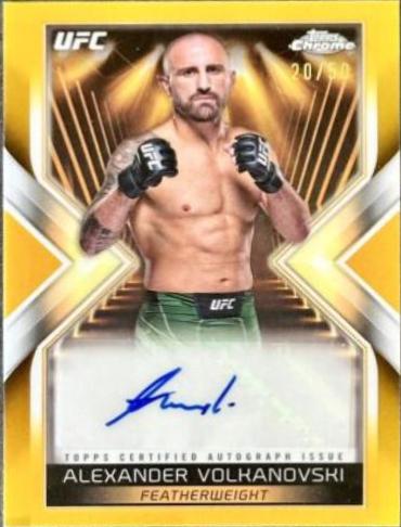 Alexander Volkanovski 2024 Topps Chrome UFC Main Event Autographs #MEA-AVO Gold Refractor