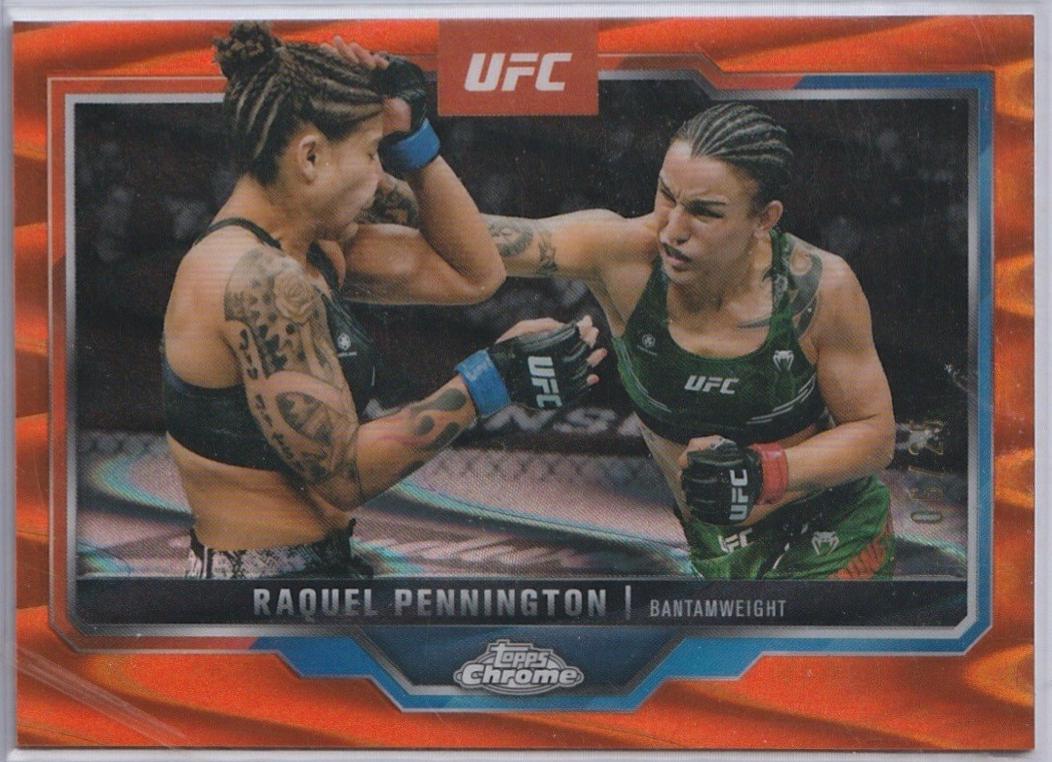 Raquel Pennington 2025 Topps Chrome UFC Base #156 Orange Refractor