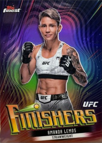Amanda Lemos 2024 Topps Finest UFC Finishers #FIN-14 Tangerine Glitter Refractor