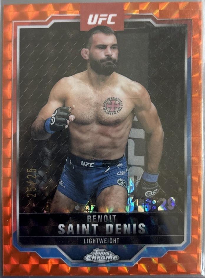 Benoit Saint Denis 2025 Topps Chrome UFC Base #162 Orange Geometric Refractor