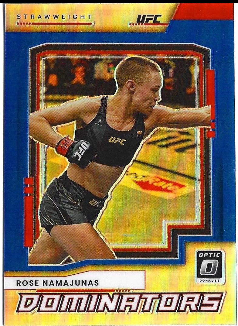 Rose Namajunas 2022 Panini Donruss Optic UFC Dominators #4 Blue