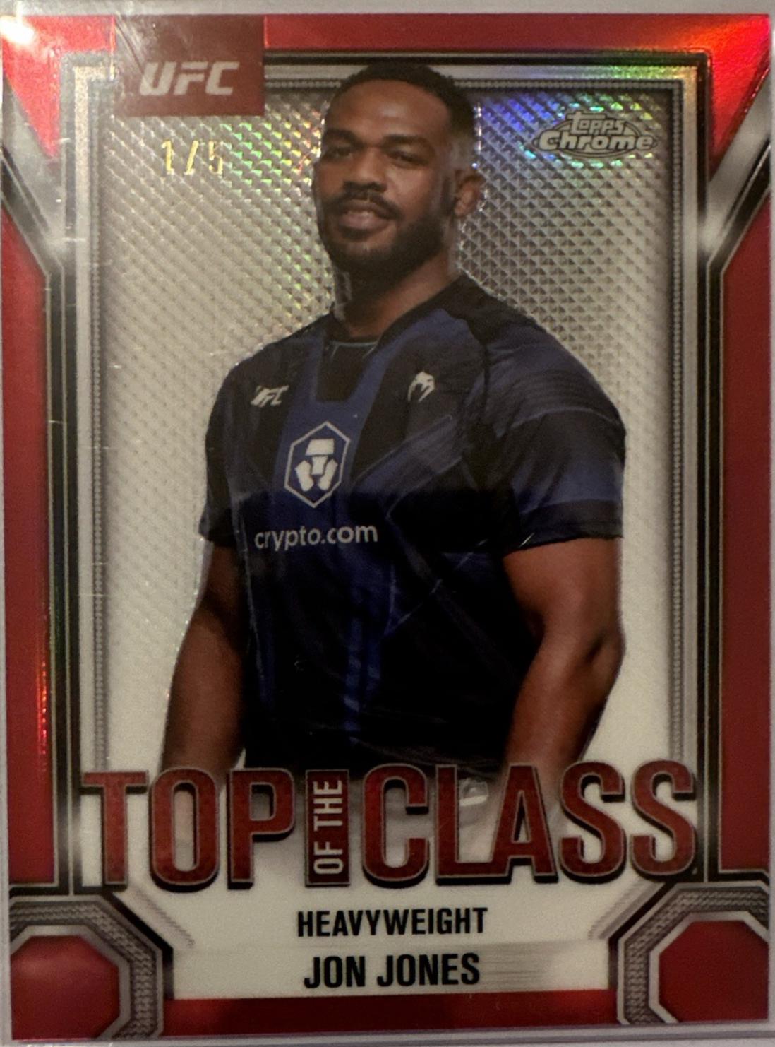 Jon Jones 2025 Topps Chrome UFC Top of the Class #TTC-20 Red Refractor
