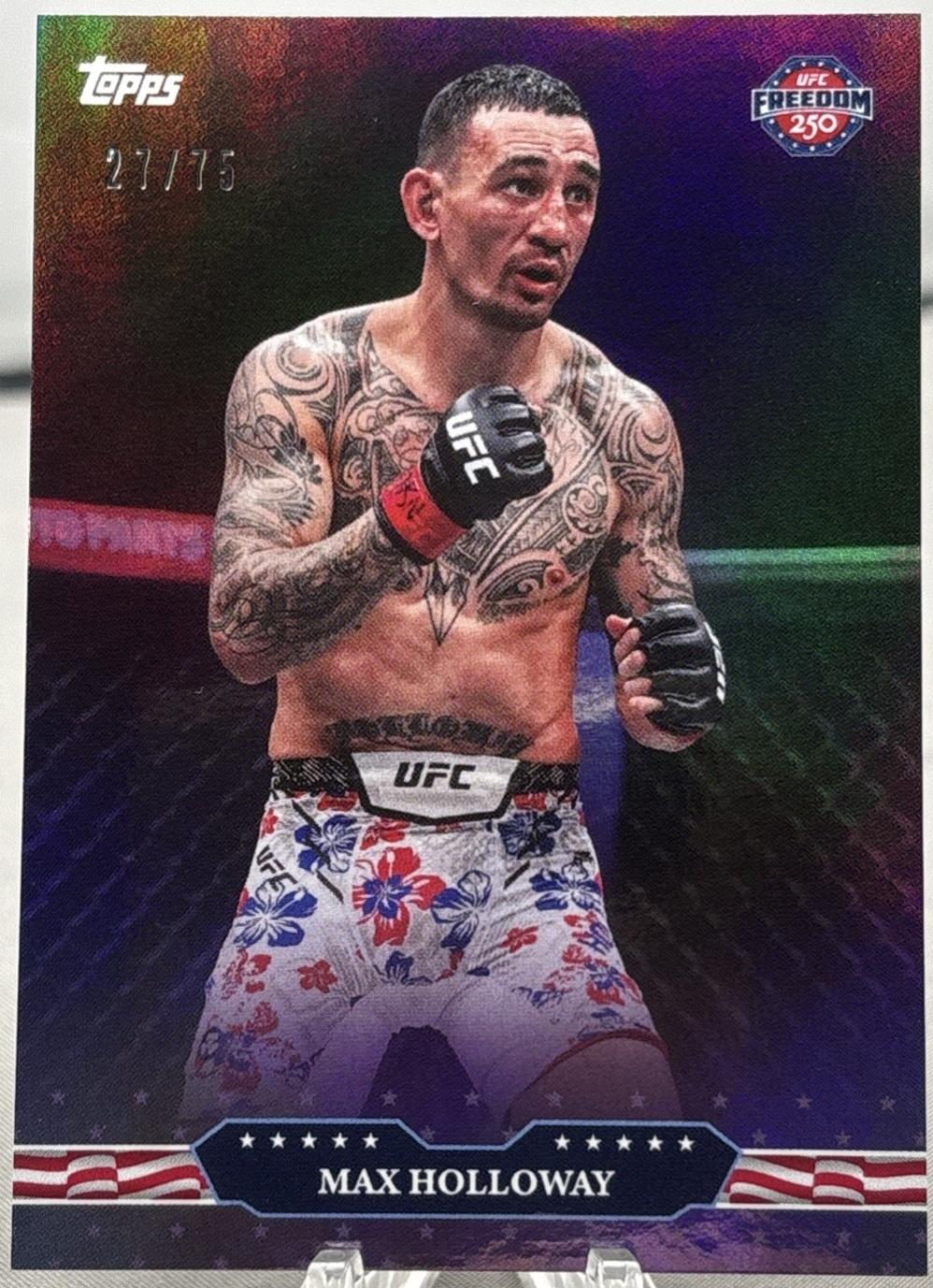 Max Holloway 2026 Topps UFC Freedom 250 Base #8 Purple