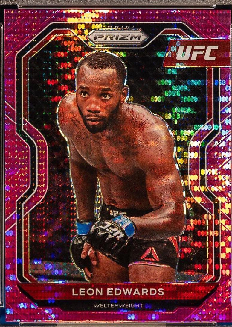Leon Edwards 2021 Panini Prizm UFC Base #17 Pink Pulsar