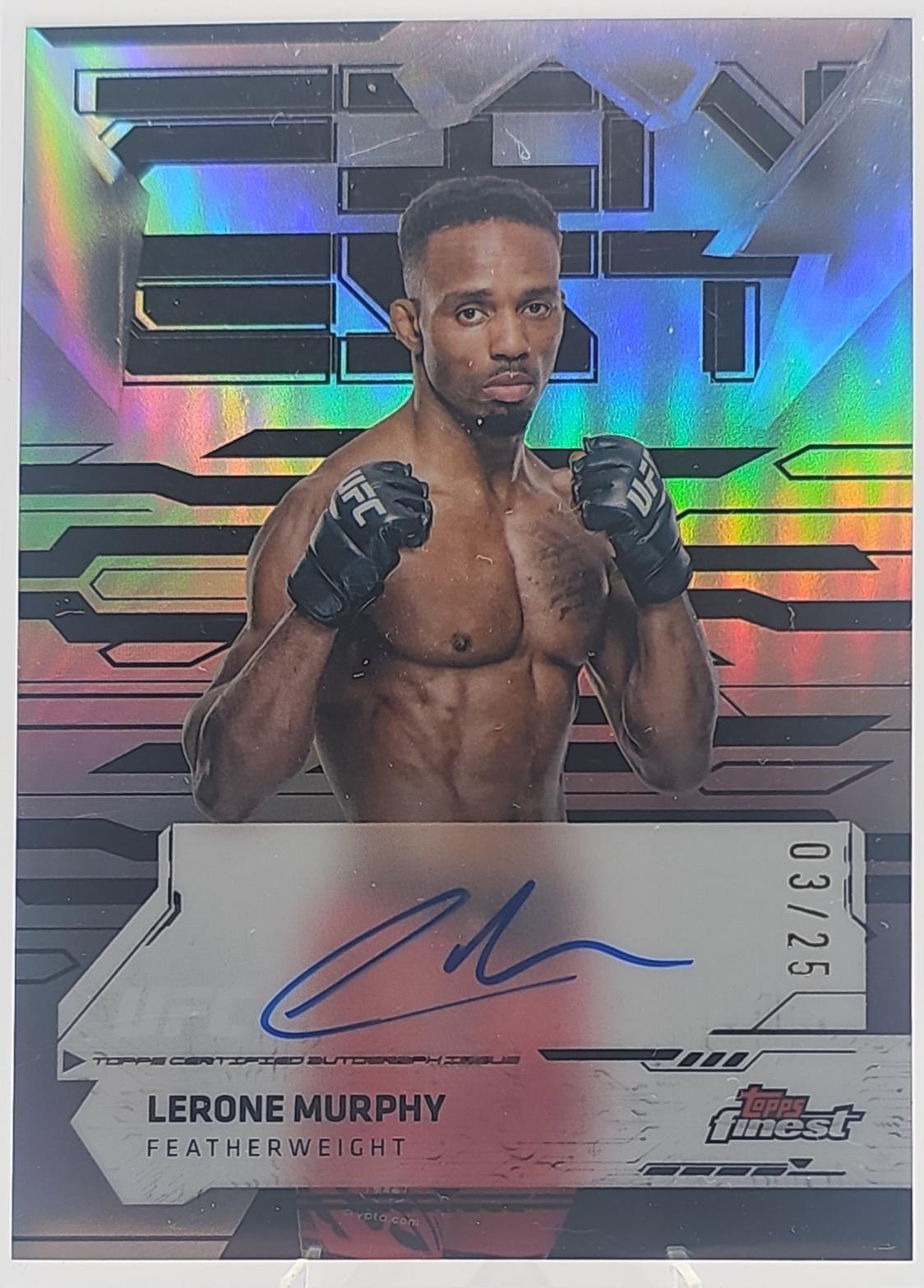 Lerone Murphy 2025 Topps Finest UFC Finest Autographs #FA-LM Black Refractor