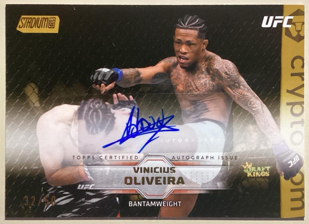 Vinicius Oliveira 2026 Topps Stadium Club UFC Base Autographs #BAV-VOA Gold