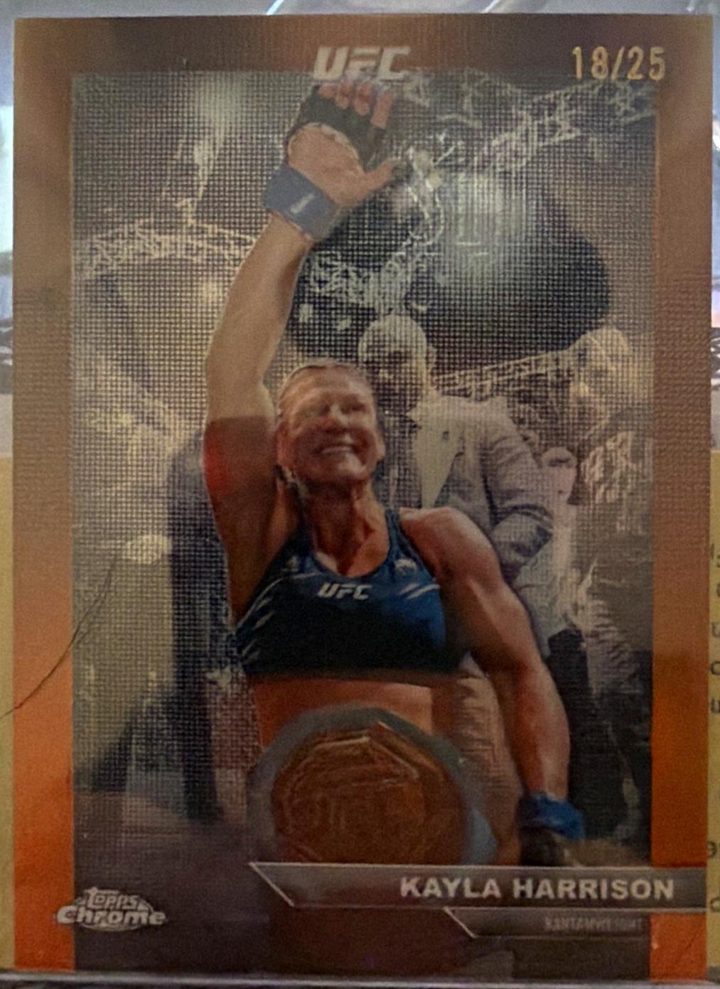 Kayla Harrison 2026 Topps Chrome UFC Manifesting Moments #MM-5 Orange Refractor