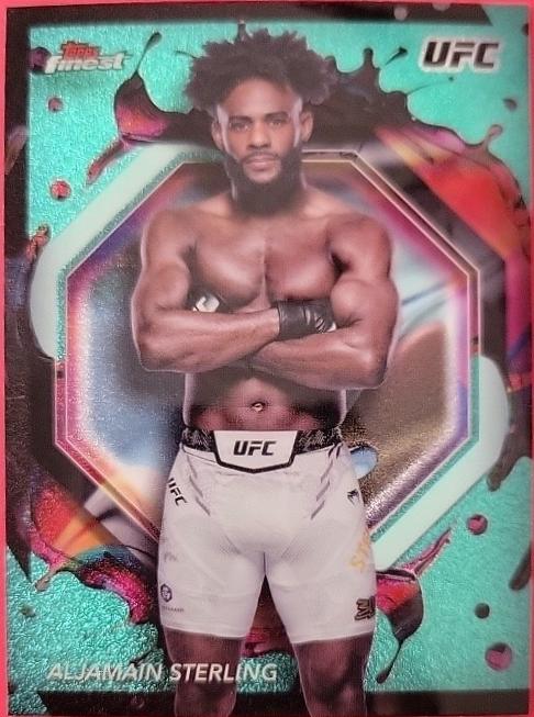 Aljamain Sterling 2024 Topps Finest UFC Base Rare #279 Aqua Glitter Refractor