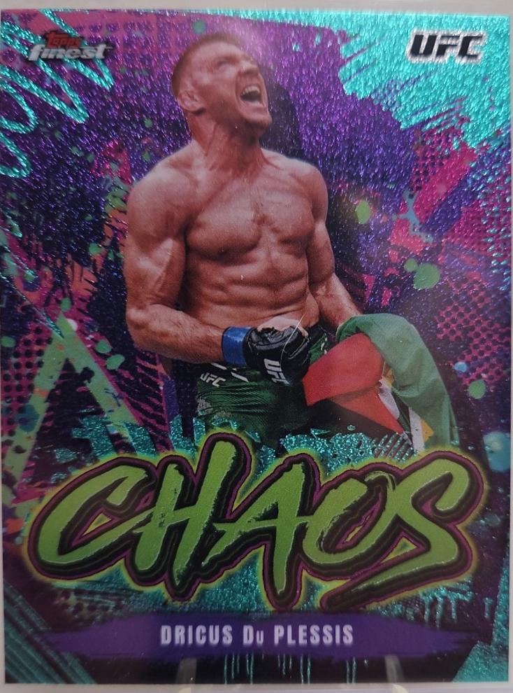 Dricus Du Plessis 2024 Topps Finest UFC Chaos #CHA-18 Aqua Glitter Refractor