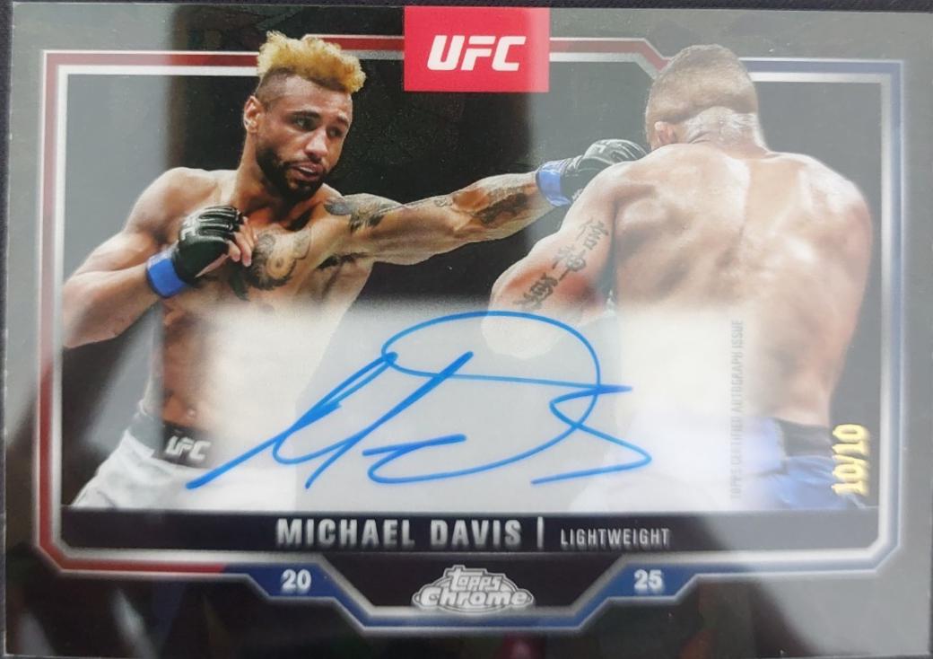 Mike Davis 2025 Topps Chrome UFC Chrome Veteran Autographs #CVA-MD Black Refractor