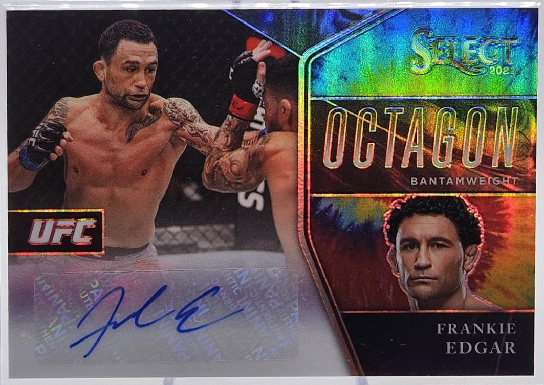 Frankie Edgar 2021 Panini Select UFC Octagon Action Signatures #17 Tie Dye Prizms