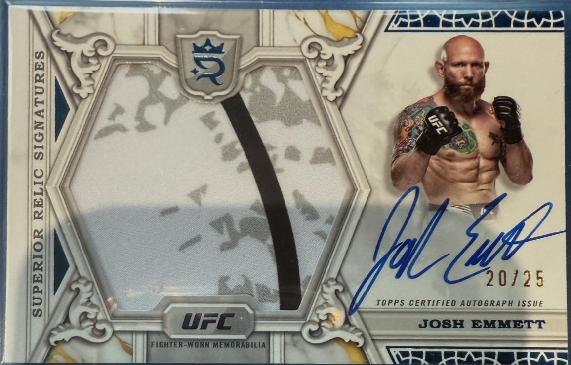 Josh Emmett 2024 Topps Royalty UFC Superior Relic Signatures #SRS-JE Blue