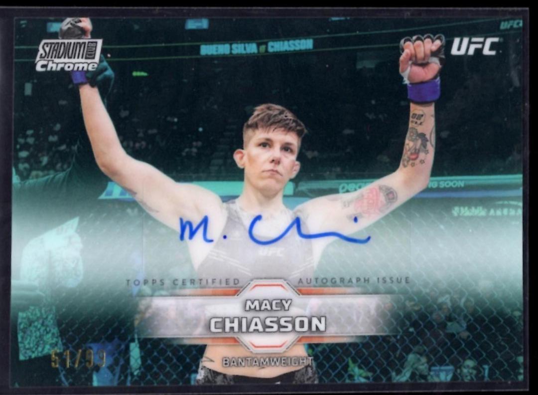 Macy Chiasson 2026 Topps Stadium Club UFC Chrome Autographs #CAV-MCN Turquoise Refractor