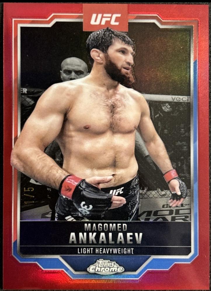 Magomed Ankalaev 2025 Topps Chrome UFC Base #21 Red Refractor
