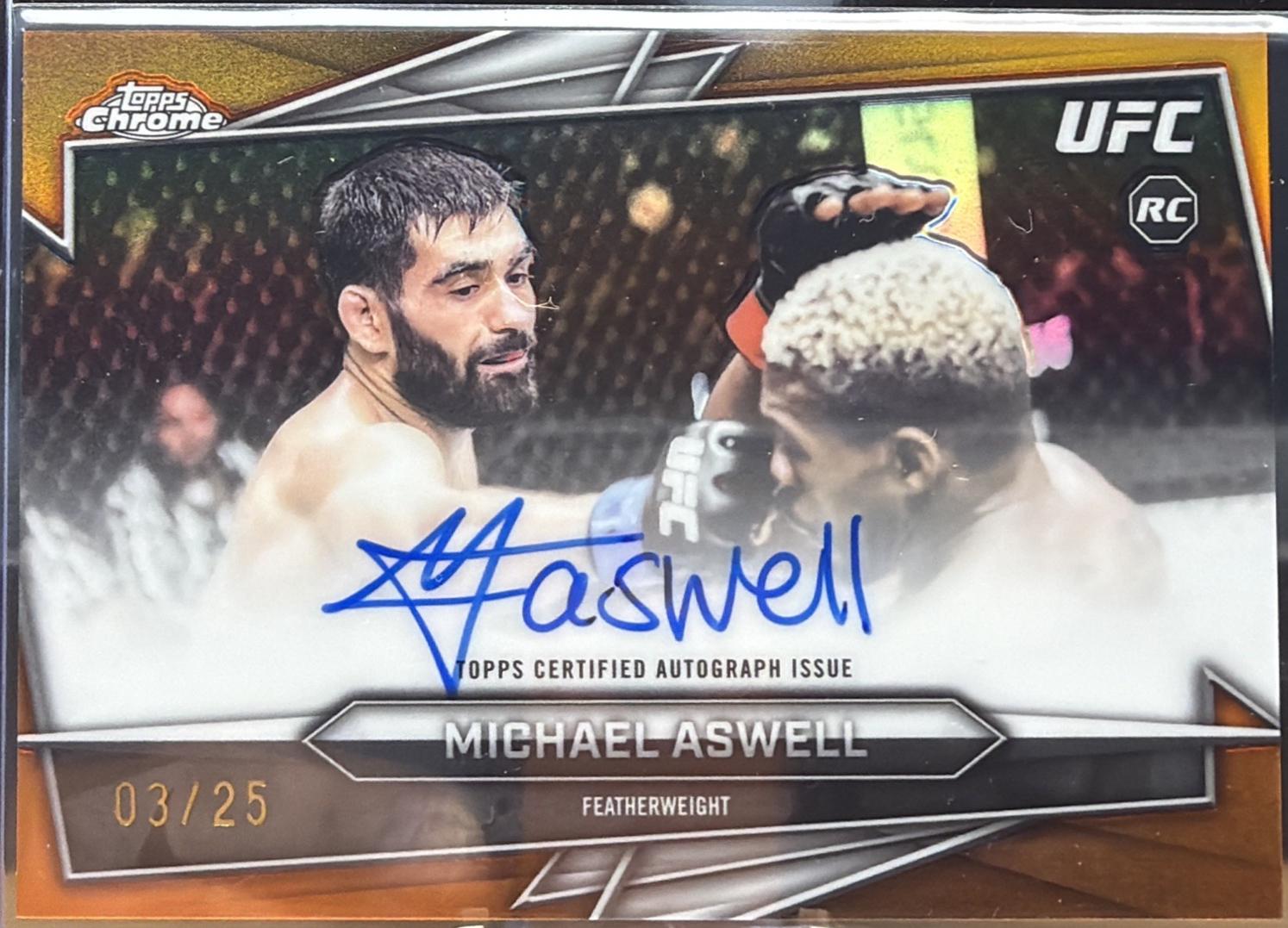 Michael Aswell 2026 Topps Chrome UFC Base Autographs #BAV-ML Orange Refractor