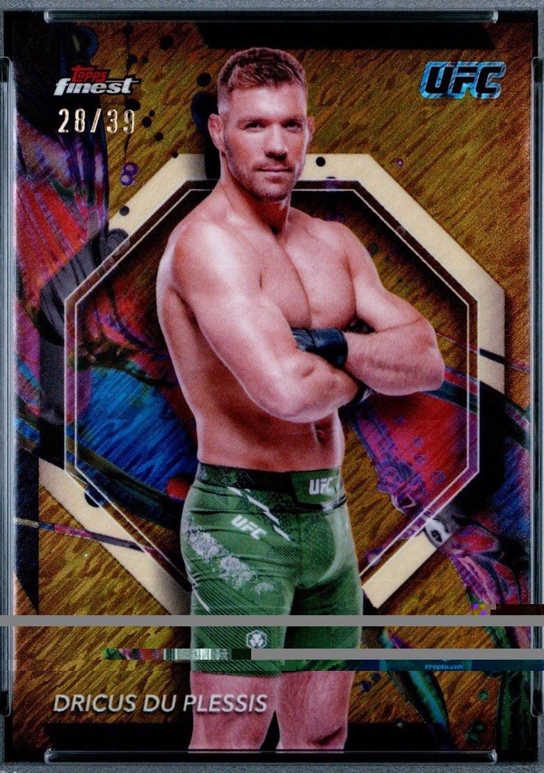 Dricus Du Plessis 2024 Topps Finest UFC Base Common #1 Gold Shimmer Refractor