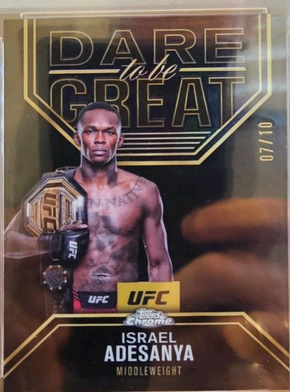 Israel Adesanya 2025 Topps Chrome UFC Dare to Be Great #DBG-10 Black Refractor