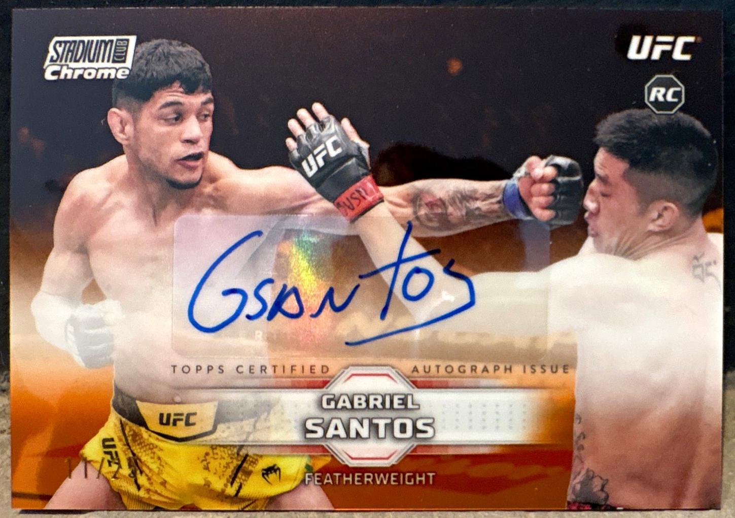 Gabriel Santos 2026 Topps Stadium Club UFC Chrome Autographs #CAV-GSS Superfractor