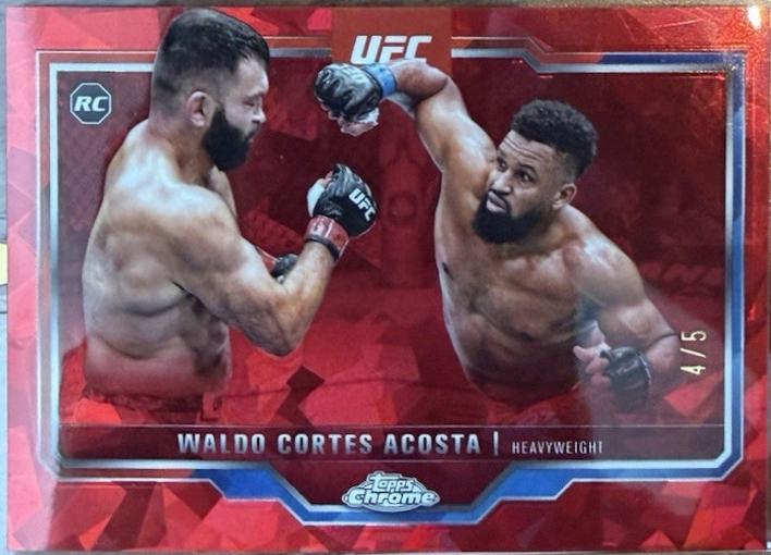 Waldo Cortes Acosta 2025 Topps Chrome Sapphire UFC Base Sapphire #19 Red Sapphire