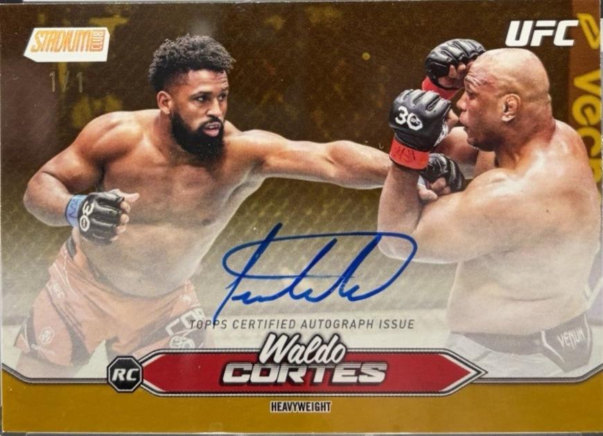Waldo Cortes Acosta 2025 Topps Stadium Club UFC Base Autographs #BCA-WCA Gold Rainbow