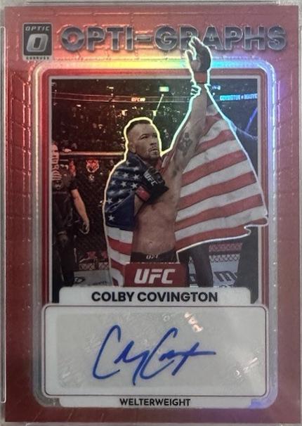 Colby Covington 2023 Panini Donruss Optic UFC Opti-Graphs #28 Red Autograph