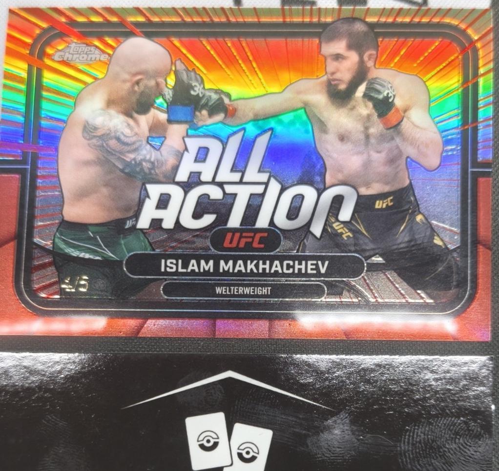 Islam Makhachev 2026 Topps Chrome UFC All-Action #AA-45 Red Refractor