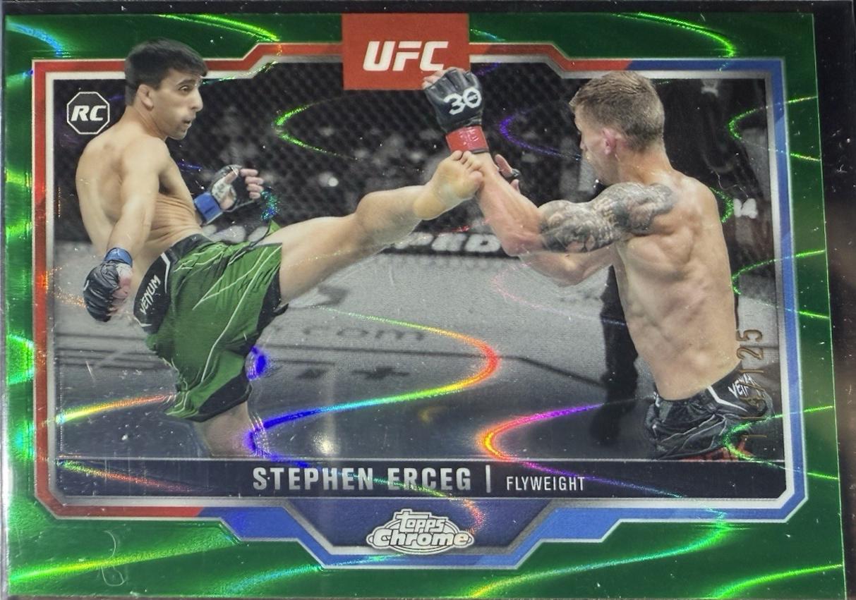 Stephen Erceg 2025 Topps Chrome UFC Base #63 Green Wave