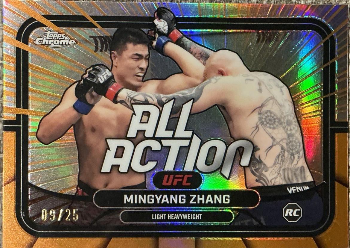 Mingyang Zhang 2026 Topps Chrome UFC All-Action #AA-50 Orange Refractor