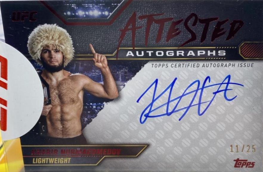 Khabib Nurmagomedov 2024 Topps Knockout UFC Attested Autographs #ATT-KNV Red