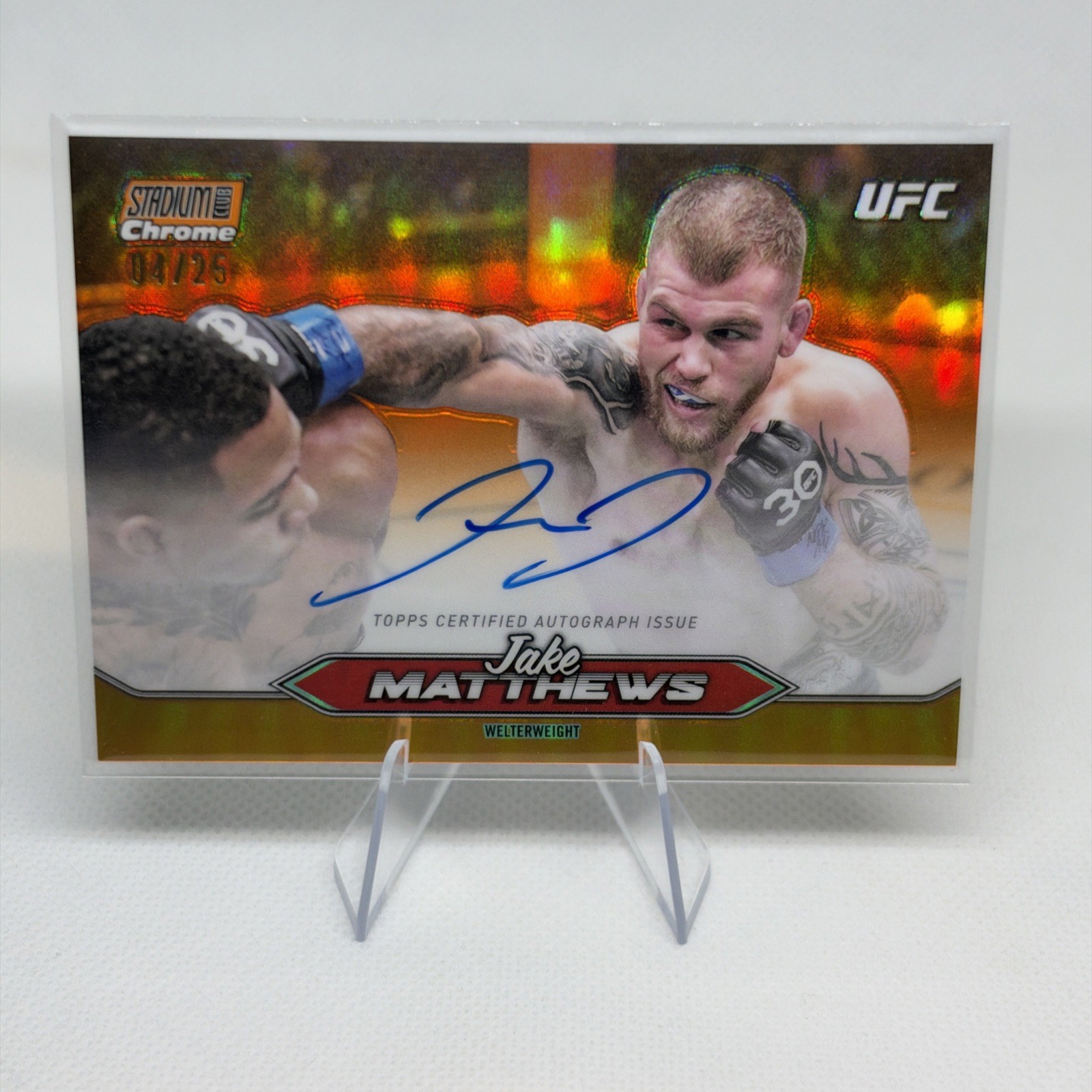 Jake Matthews 2025 Topps Stadium Club UFC Chrome Autographs #CAS-JMS Superfractor