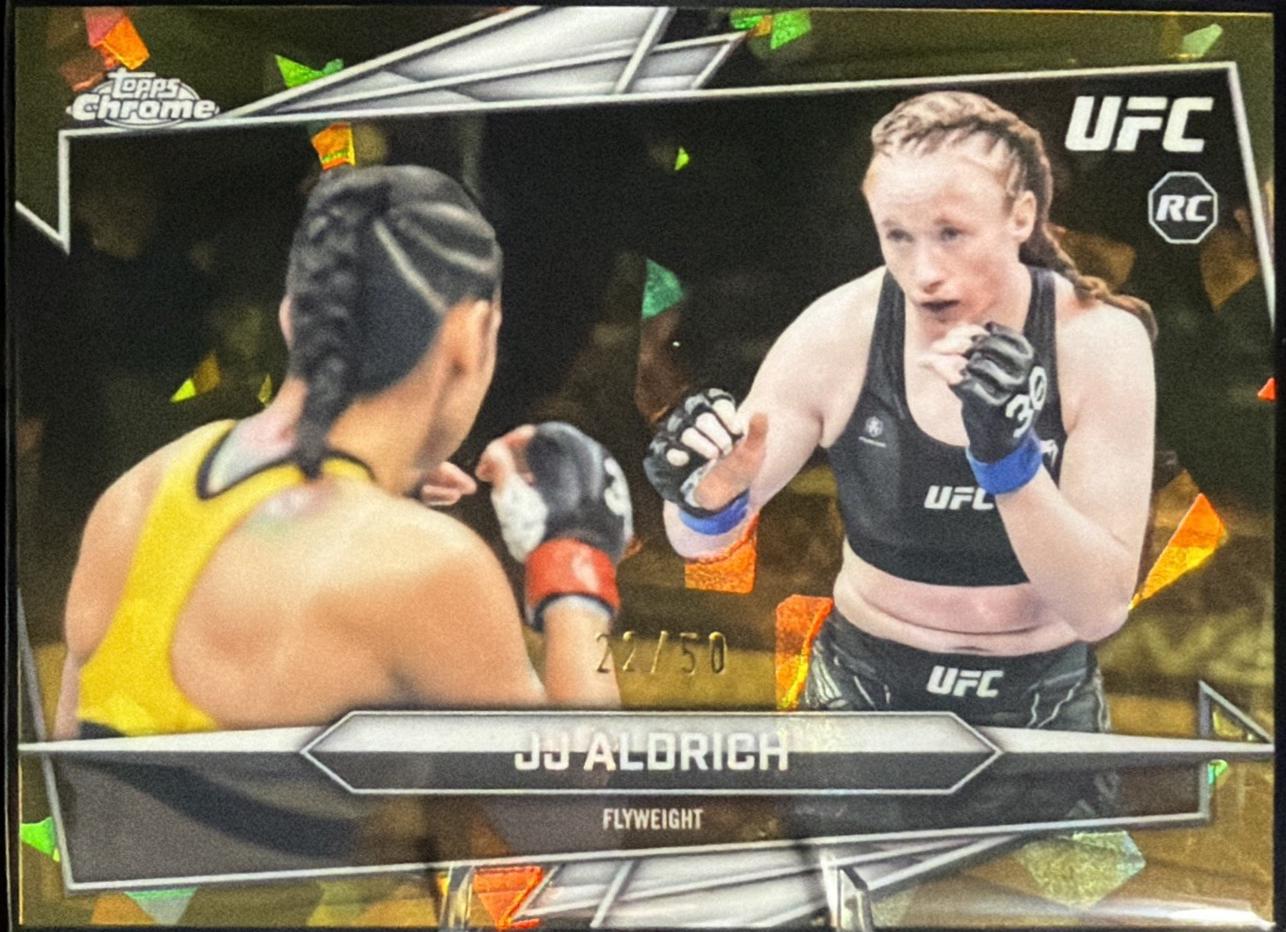 JJ Aldrich 2026 Topps Chrome UFC Base #29 Gold Refractor