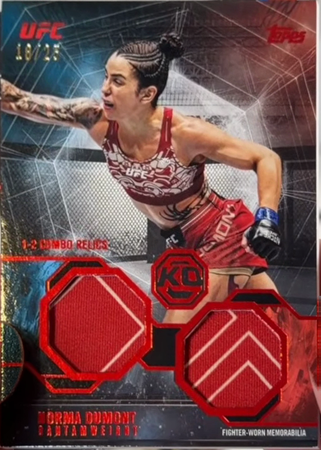 Norma Dumont 2026 Topps Knockout UFC 1-2 Combo Relics #OTC-ND Red