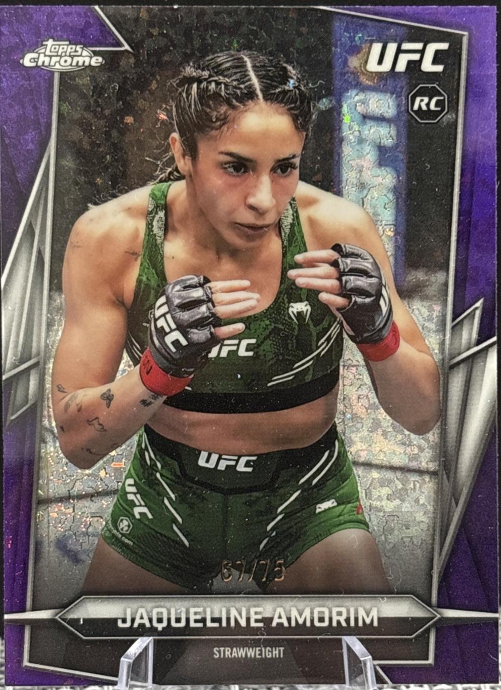 Jaqueline Amorim 2026 Topps Chrome UFC Base #182 Purple Mini Diamonds Refractor