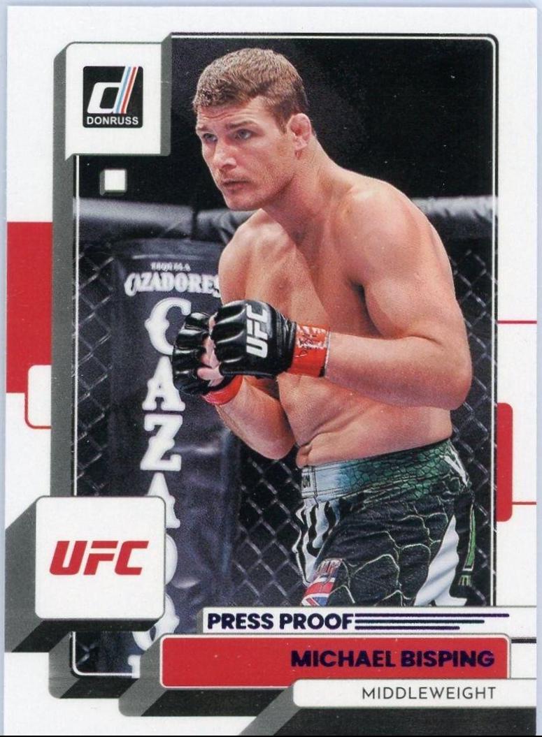Michael Bisping 2023 Panini Donruss UFC Base #43 Press Proof Purple