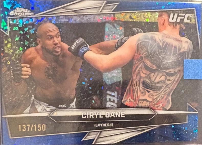 Ciryl Gane 2026 Topps Chrome UFC Base #18 Blue Mini Diamonds Refractor