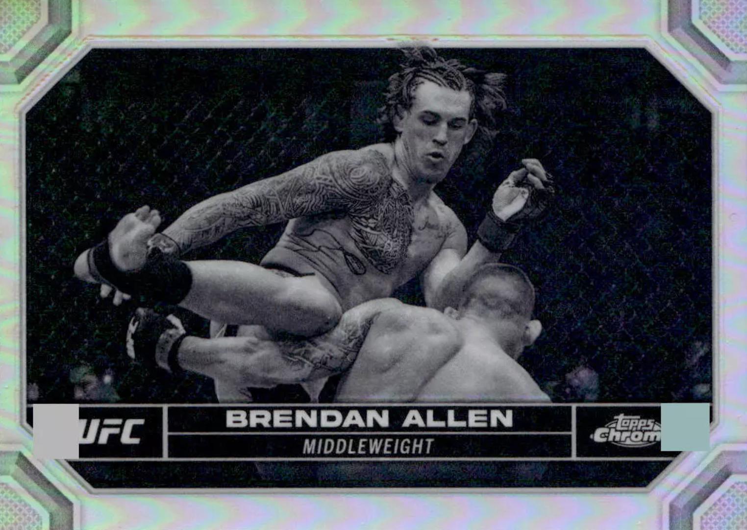 Brendan Allen 2024 Topps Chrome UFC Base #32 Negative Refractor