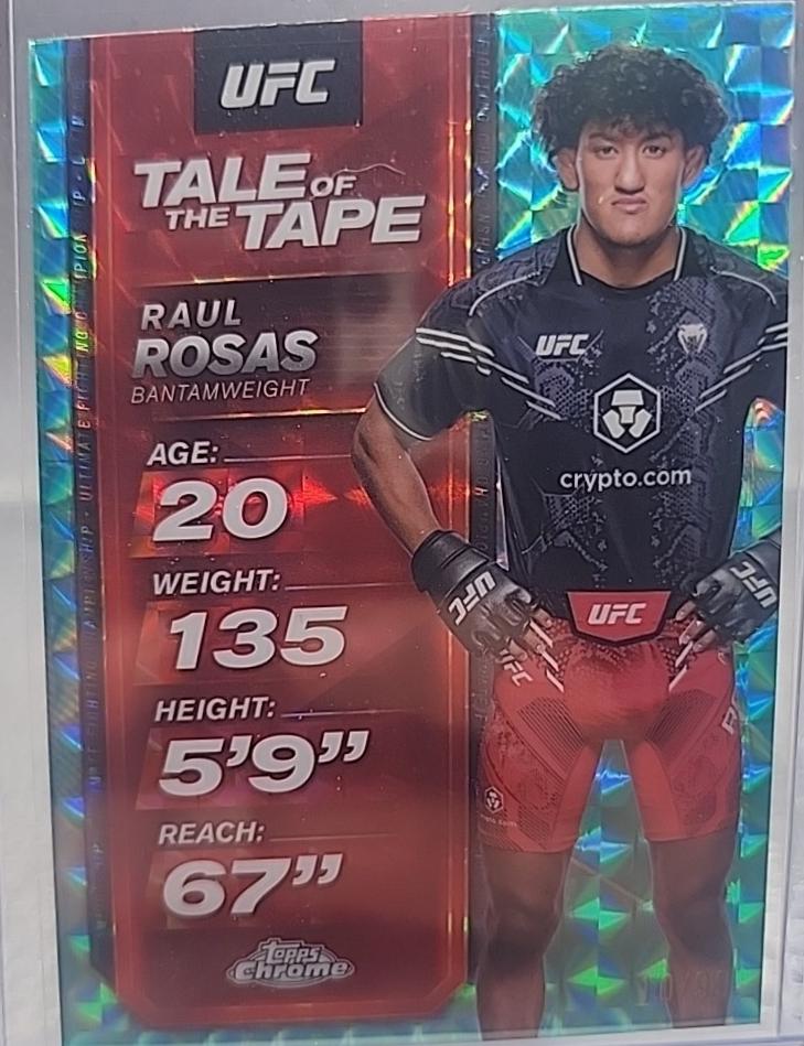 Raul Rosas 2025 Topps Chrome UFC Tale of the Tape #TTT-20 Geometric Aqua Refractor