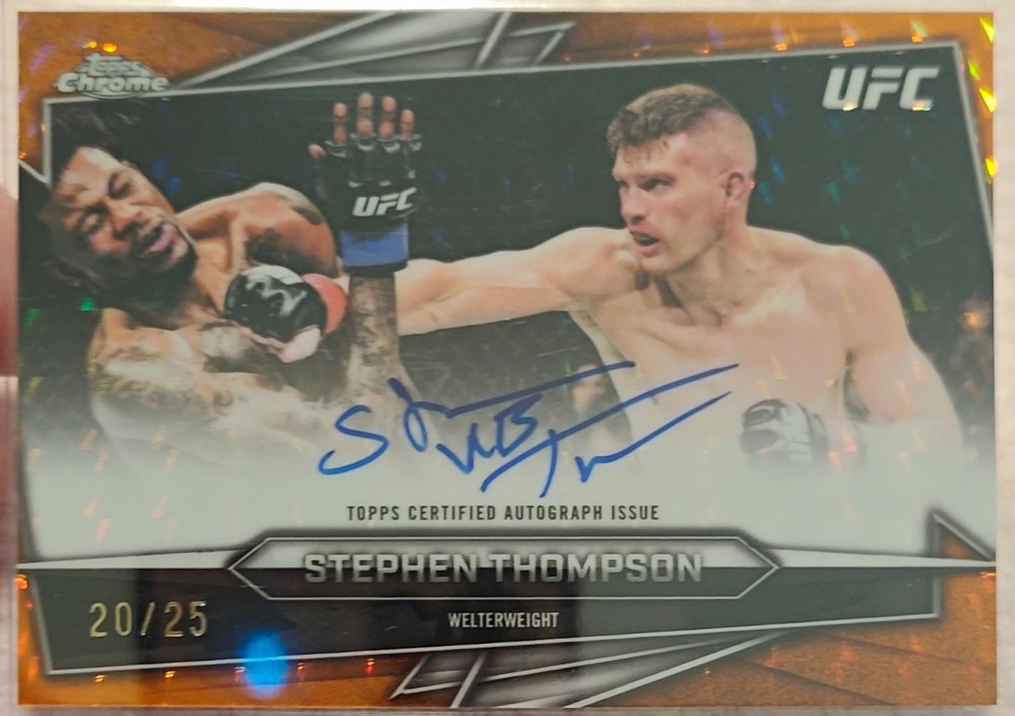 Stephen Thompson 2026 Topps Chrome UFC Base Autographs #BAV-ST Orange Refractor